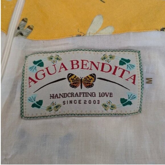 Agua Bendita Linen Dragonfly Skirt Top Set Medium - Picture 13 of 15